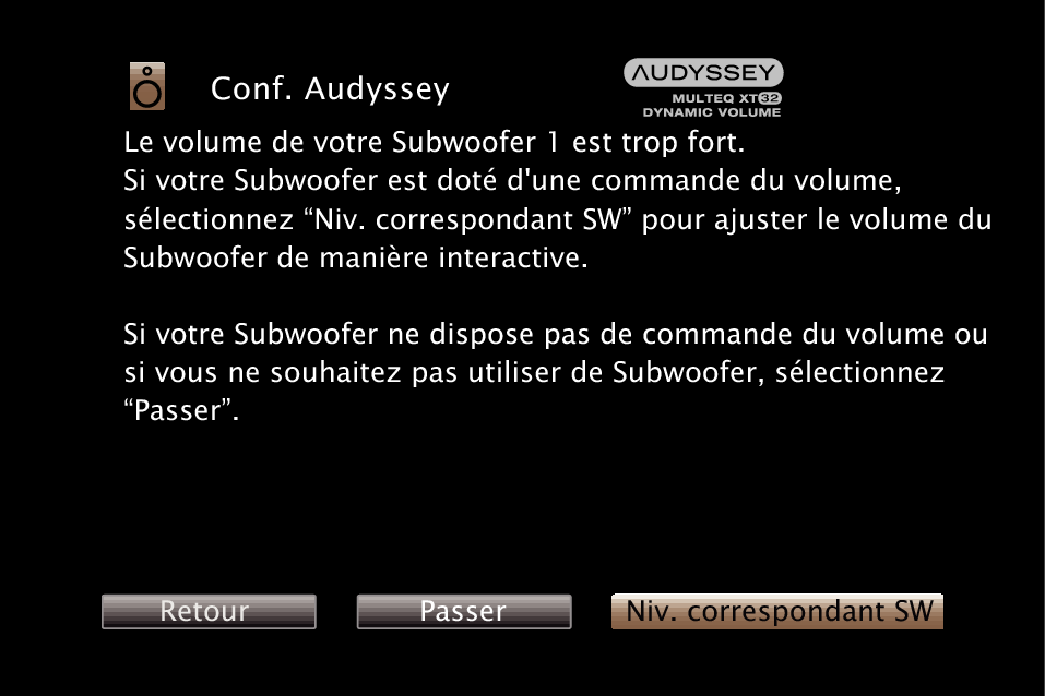GUI Audyssey SW S7